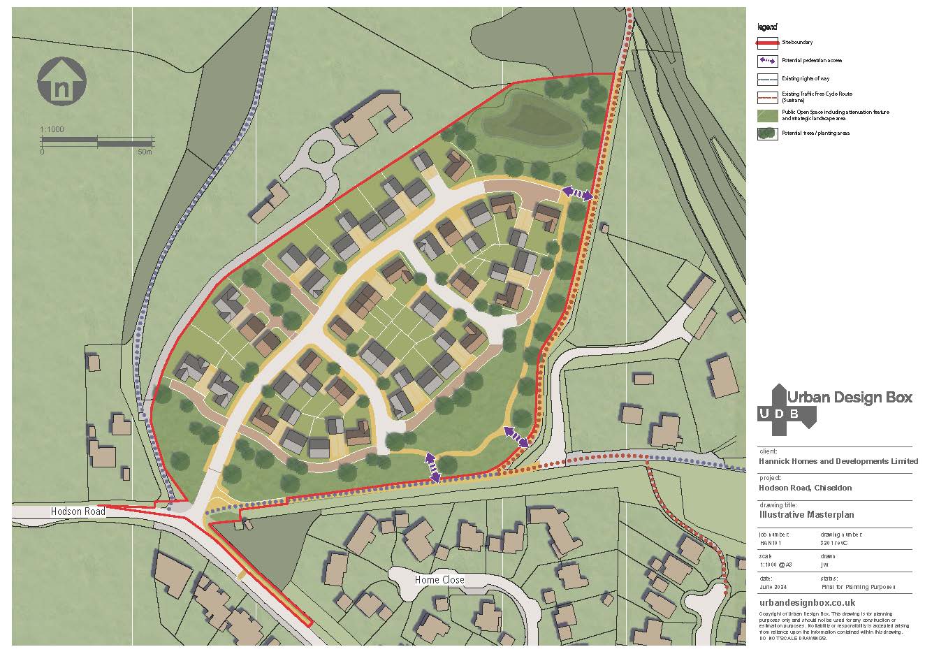 Hodson Road, Chiseldon Illustrative Masterplan